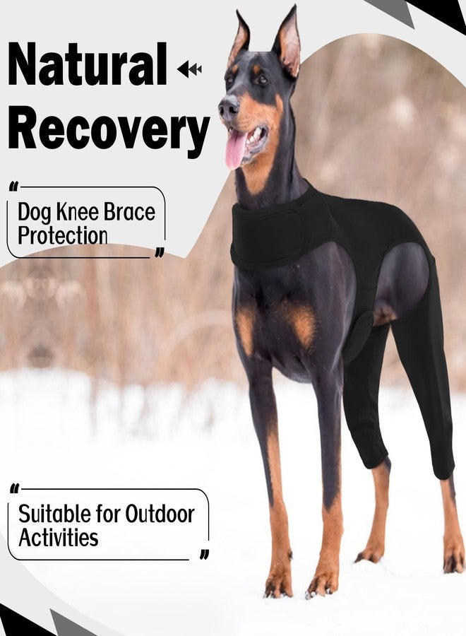 ROZKITCH Dog Pants to Prevent Licking for Rear Right Left Leg, Adjustable Pet Prevent Licking Wound Elbow Protector, Dog Cone Collar Alternative for Sprain ACL CCL Arthritis Joint Care Black M - Image 4